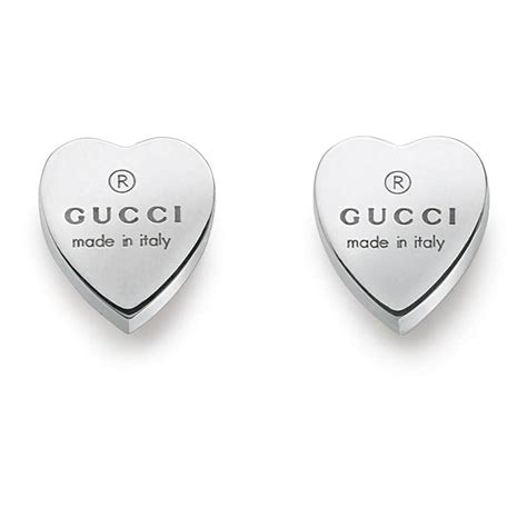 gucci trademark sterling silver heart stud earrings|Gucci heart earrings beaverbrooks.